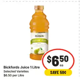 IGA bickfords juice 1 litre offer