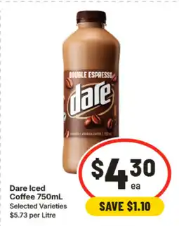 IGA Dare iced coffee 750ml offer