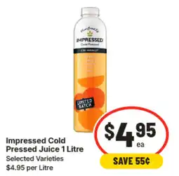 IGA Impressed cold pressed juice 1 litre offer