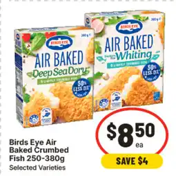IGA Birds eye air baked crumbed fish 250-380g offer