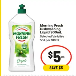 IGA Morning fresh dishwashing liquid 900ml offer