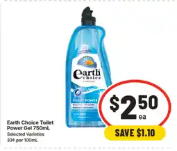 IGA Earth choice toilet power gel 750ml offer
