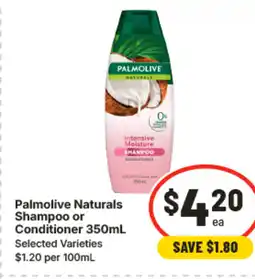 IGA Palmolive naturals shampoo or conditioner 350ml offer