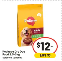 IGA Pedigree dry dog food 2.5-3kg offer