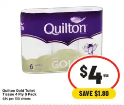 IGA Quilton gold toilet tissue 4 ply 6 pack offer