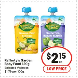 IGA Rafferty's garden baby food 120g offer