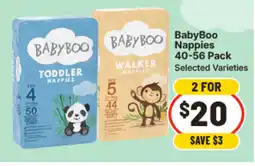IGA Babyboo nappies 40-56 pack offer