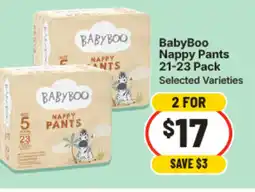 IGA Babyboo nappy pants 21-23 pack offer
