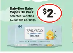 IGA Babyboo baby wipes 80 pack offer