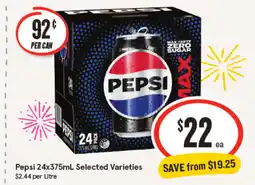 IGA Pepsi 24x375mL offer