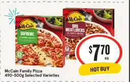 IGA Mccain family pizza 490-500g offer