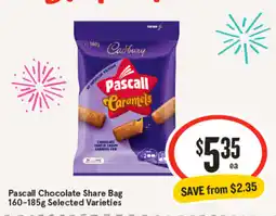 IGA Pascall chocolate share bag 160-185g offer
