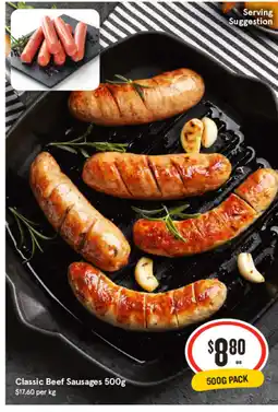IGA Classic beef sausages 500g offer