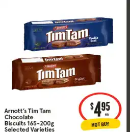 IGA Arnott's tim tam chocolate biscuits 165-200g offer