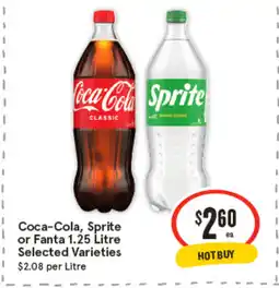 IGA Coca-cola, sprite or fanta 1.25 litre offer