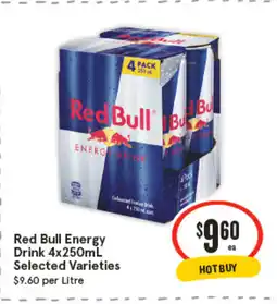 IGA Red bull energy drink 4x250ml offer