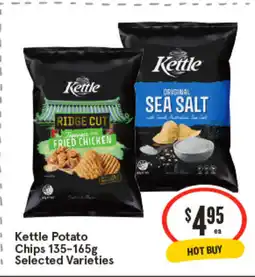 IGA Kettle Potato Chips 135-165g offer