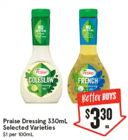 IGA Praise Dressing 330mL offer