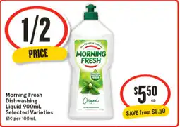 IGA Morning fresh dishwashing liquid 900ml offer