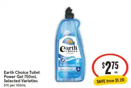 IGA Earth choice toilet power gel 750ml offer