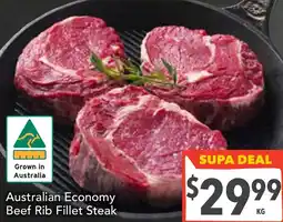 Supa Valu Australian Economy Beef Rib Fillet Steak offer