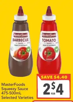 Supa Valu MasterFoods Squeezy Sauce offer