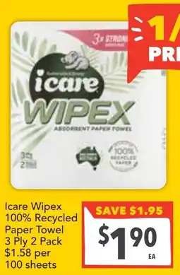 Supa Valu Icare Wipex 100% Recycled Paper Towel offer