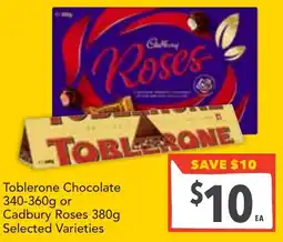 Supa Valu Toblerone Chocolate Cadbury Roses offer