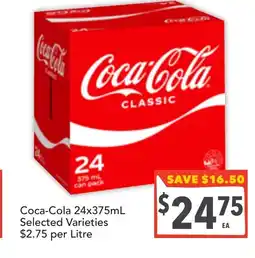 Supa Valu Coca-Cola 24x375mL offer