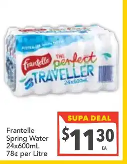 Supa Valu Frantelle spring water 24x600ml offer