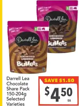 Supa Valu Darrell lea chocolate share pack 150-204g offer