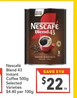 Supa Valu Nescafé blend 43 instant coffee 500g offer