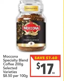 Supa Valu Moccona specialty blend coffee 200g offer