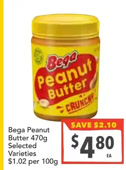 Supa Valu Bega peanut butter 470g offer