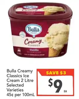 Supa Valu Bulla creamy classics ice cream offer
