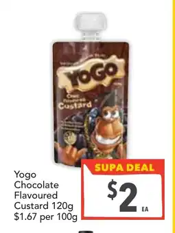 Supa Valu Yogo chocolate flavoured custard offer