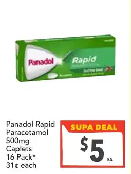 Supa Valu Panadol rapid paracetamol offer