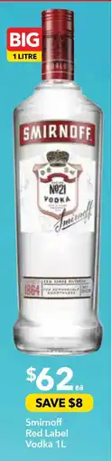 Supa Valu Smirnoff red label vodka offer
