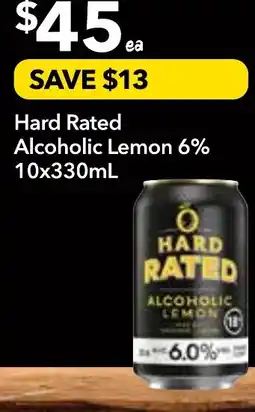 Supa Valu Hard rated alcoholic lemon 6% offer