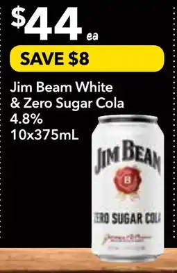 Supa Valu Jim beam white & zero sugar cola 4.8% offer