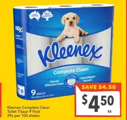 Supa Valu Kleenex complete clean toilet tissue offer