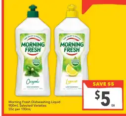 Supa Valu Morning fresh dishwashing liquid offer
