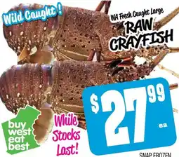 Farmer Jack's Wa fresh caught large raw crayfish offer