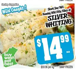 Farmer Jack's Shark bay (wa) running wild fillets of silver whiting offer