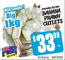 Farmer Jack's Australian raw banana prawn cutlets offer