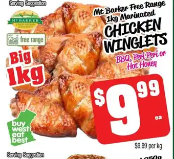 Farmer Jack's Mt barker free range marinated chicken winglets offer