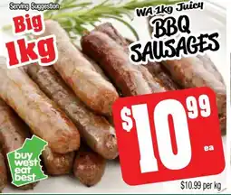 Farmer Jack's Wa juicy bb bbq sausages offer
