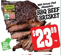 Farmer Jack's Wa grass fed memphis bbq beef brisket offer