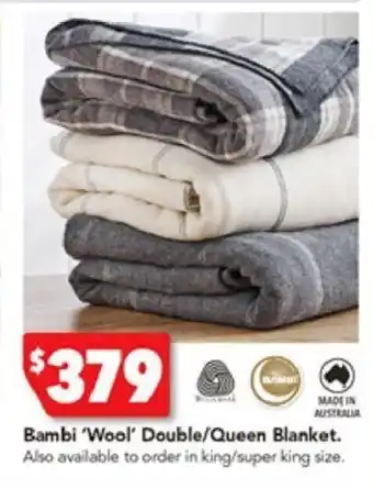 Bambi 'Wool' Double/Queen Blanket