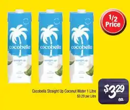 Farmer Jack's Cocobella straight up coconut water offer